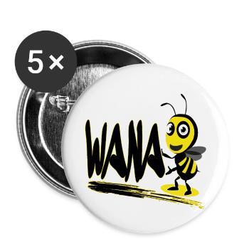wanaBEE-bees, honey, animal, wanna bee spice girl - Lot de 5 petits badges (25 mm) - blanc - Devant