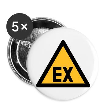 Hazard Symbol - Explosion Danger (2-color) - Buttons small 1''/25 mm (5-pack) - white - Front