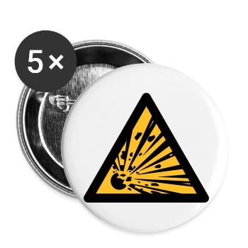 Hazard Symbol - Explosives (2-color) - Buttons small 1''/25 mm (5-pack) - white - Front