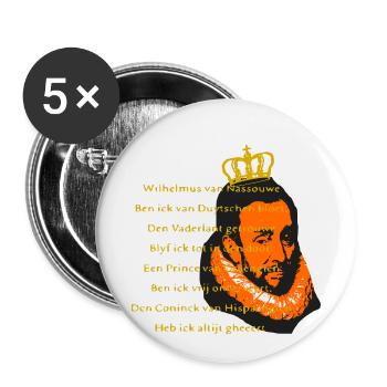 King's Day - Buttons small 1''/25 mm (5-pack) - white - Front