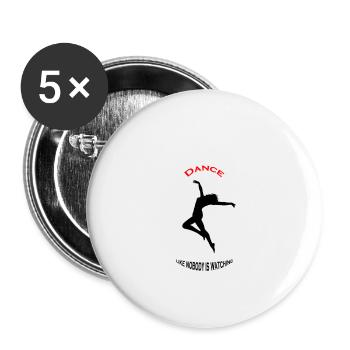 Dance - Buttons klein 25 mm (5er Pack) - Weiß - Vorne