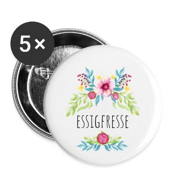 Essigfresse - Buttons klein 25 mm (5er Pack) - Weiß - Vorne