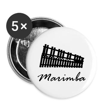 Marimba Xylophon Musiker weiß - Buttons klein 25 mm (5er Pack) - Weiß - Vorne