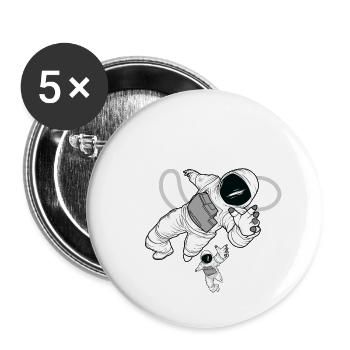 Space Man. Two Rocket Men In Kosmos. Astronaut. - Buttons klein 25 mm (5er Pack) - Weiß - Vorne