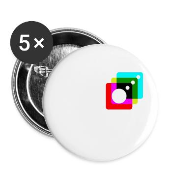 Instagram 3D - Buttons klein 25 mm (5er Pack) - Weiß - Vorne