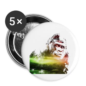 gorilla galaxy - Buttons klein 25 mm (5er Pack) - Weiß - Vorne