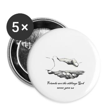 Friendship, amis, amitiés, frères et sœurs, - Lot de 5 petits badges (25 mm) - blanc - Devant