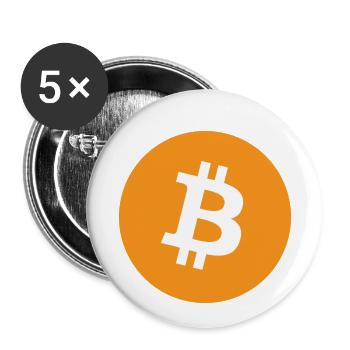 Bitcoin - Lot de 5 petits badges (25 mm) - blanc - Devant