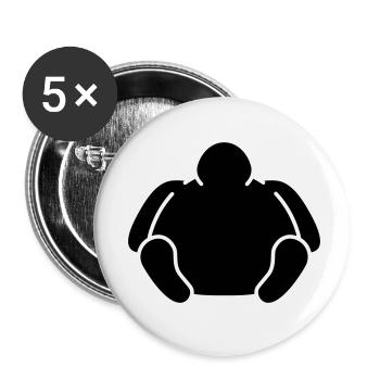 Sitting Fat Man - Buttons klein 25 mm (5er Pack) - Weiß - Vorne