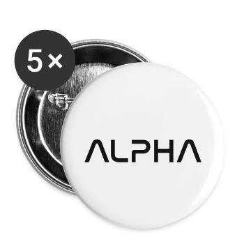 Alpha - Buttons klein 25 mm (5er Pack) - Weiß - Vorne