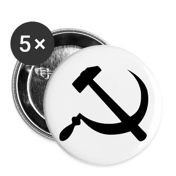 communisme - Lot de 5 petits badges (25 mm) - blanc - Devant