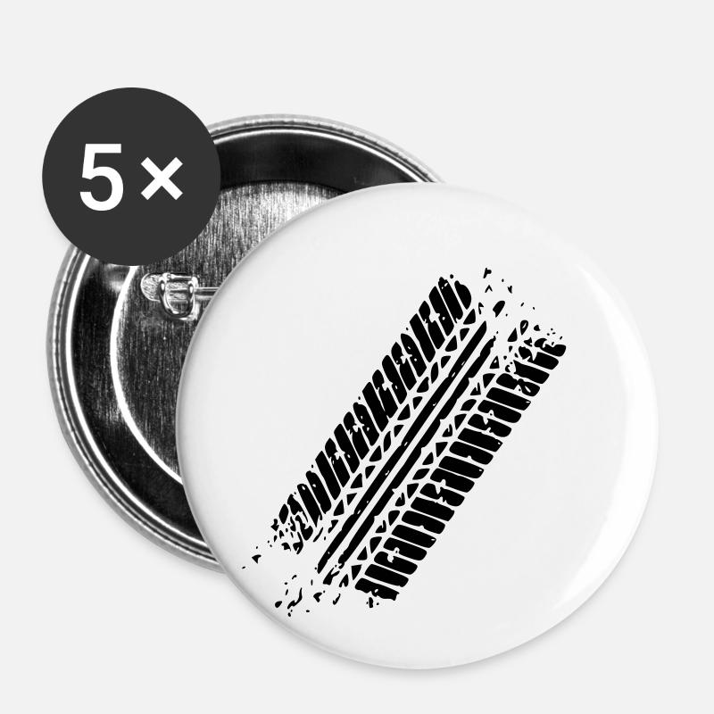 Tire track - Buttons small 1''/25 mm (5-pack) - white