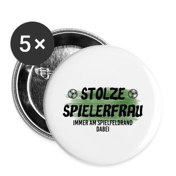 Player woman football - Buttons small 1''/25 mm (5-pack) - white - Front