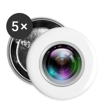 Photo Iris Lens Foto Blende Objektiv - Buttons klein 25 mm (5er Pack) - Weiß - Vorne
