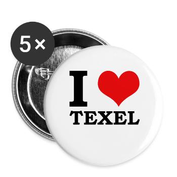 I love Texel Insel Urlaub Niederlande Nordsee - Buttons klein 25 mm (5er Pack) - Weiß - Vorne