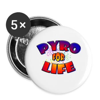 Fireworks New Year's Eve Pyro for life - Buttons small 1''/25 mm (5-pack) - white - Front