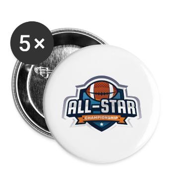 Ball Football Super Bowl Sport Gewalt - Buttons klein 25 mm (5er Pack) - Weiß - Vorne