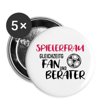 Spielerfrau Fan und Berater - Buttons klein 25 mm (5er Pack) - Weiß - Vorne