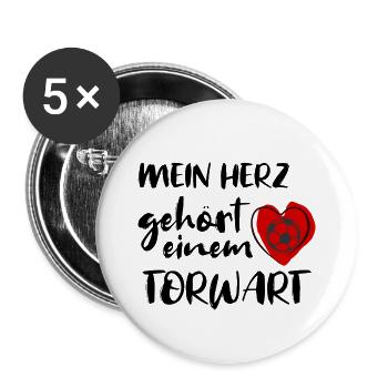 Spielerfrau Torwart - Buttons klein 25 mm (5er Pack) - Weiß - Vorne