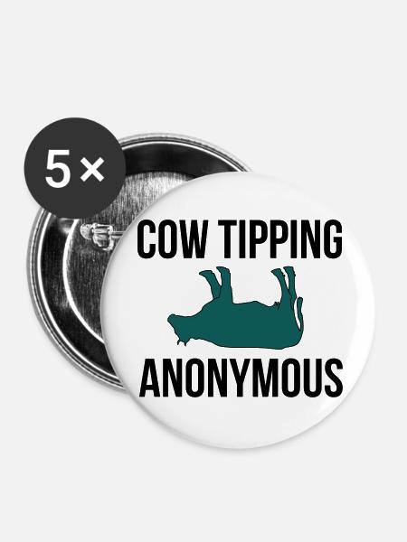 Cow Tipping Anonymous - Buttons klein 25 mm (5er Pack) - Weiß