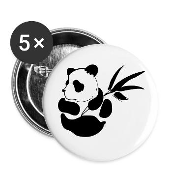 Baby Panda - Buttons klein 25 mm (5er Pack) - Weiß - Vorne
