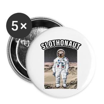 SLOTHONAUT - Lot de 5 petits badges (25 mm) - blanc - Devant