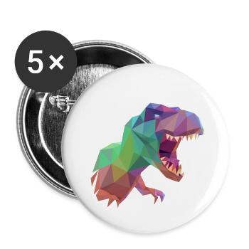 T Rex - Buttons small 1''/25 mm (5-pack) - white - Front