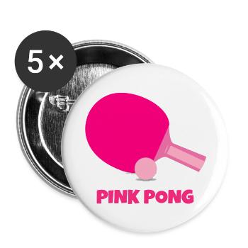 PONG ROSE - Lot de 5 petits badges (25 mm) - blanc - Devant