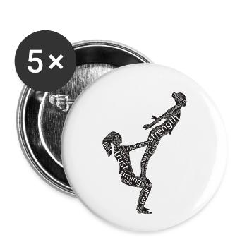 Gymnastique acrobatique - Lot de 5 petits badges (25 mm) - blanc - Devant