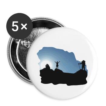 Wandern Hiking Trekking Tour - Buttons small 1''/25 mm (5-pack) - white - Front