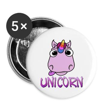 Unicorn - Buttons klein 25 mm (5er Pack) - Weiß - Vorne