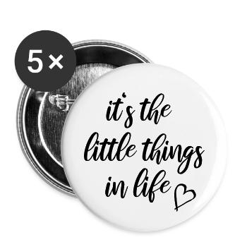 ce sont les petites choses dans le partenaire de vie regardent bébé - Lot de 5 petits badges (25 mm) - blanc - Devant