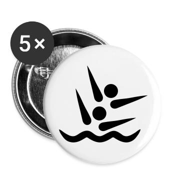 Synchronized swimming - Buttons small 1''/25 mm (5-pack) - white - Front