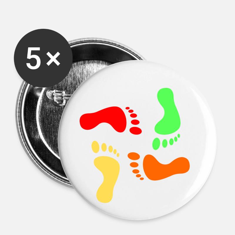 footprints - Buttons small 1''/25 mm (5-pack) - white