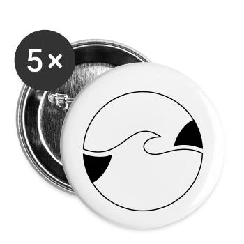 Wave - Buttons small 1''/25 mm (5-pack) - white - Front