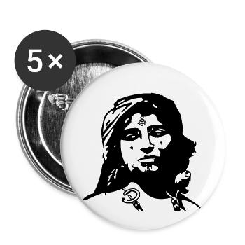 Dihya die Amazigh Queen - Buttons klein 25 mm (5er Pack) - Weiß - Vorne