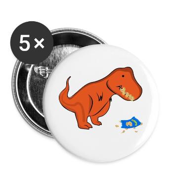 SNACKOSAURUS - Lot de 5 petits badges (25 mm) - blanc - Devant