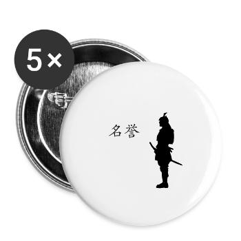 Japan Samurai Honur Kanji - Buttons small 1''/25 mm (5-pack) - white - Front