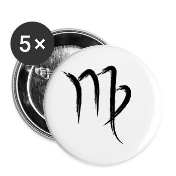 Jungfrau - Buttons klein 25 mm (5er Pack) - Weiß - Vorne