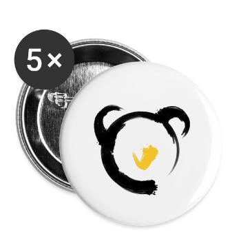 Panduin Logo - Buttons klein 25 mm (5er Pack) - Weiß - Vorne