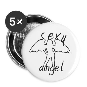 Ange sexy - Lot de 5 petits badges (25 mm) - blanc - Devant
