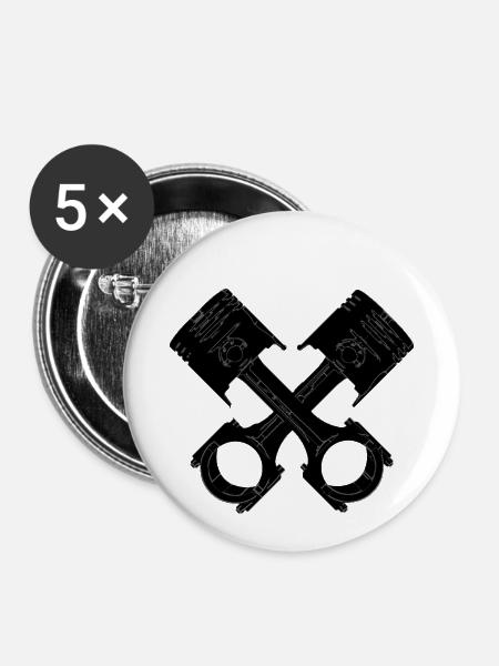 Kolben Pleul Motor - Buttons klein 25 mm (5er Pack) - Weiß