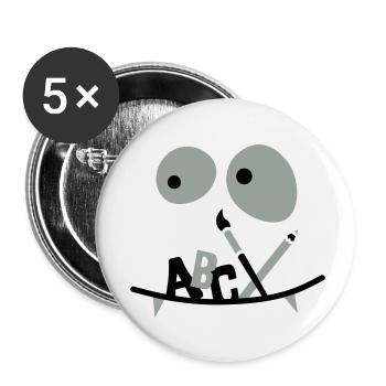 School child - monster face - First day of school - Buttons small 1''/25 mm (5-pack) - white - Front