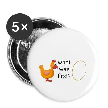 Hen or egg - Buttons small 1''/25 mm (5-pack) - white - Front