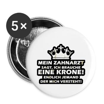 My dentist says I need a crown - Buttons small 1''/25 mm (5-pack) - white - Front