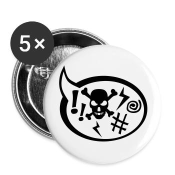 Blase Wut facher Enervé Stöhnen Schrei - Buttons klein 25 mm (5er Pack) - Weiß - Vorne