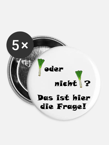 Lauch oder nicht Lauch? - Buttons klein 25 mm (5er Pack) - Weiß