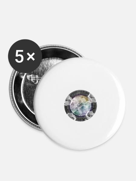 Objektiv - Buttons klein 25 mm (5er Pack) - Weiß