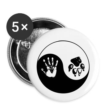 vegan - Buttons klein 25 mm (5er Pack) - Weiß - Vorne