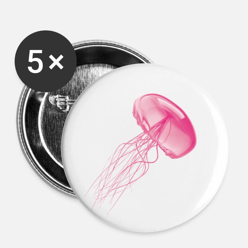 jellyfish - Buttons small 1''/25 mm (5-pack) - white